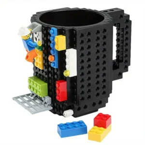 Taza Pocillo Mug Lego + Piezas adheribles